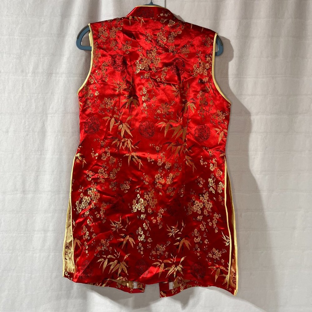 Women's Chinese/Asian/Oriental Top with Red & Gold Coloring & Detail, Size Large - Picture 2 of 5